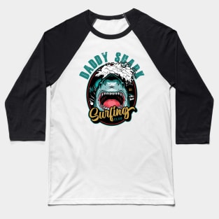 Daddy Shark Retro Baseball T-Shirt
